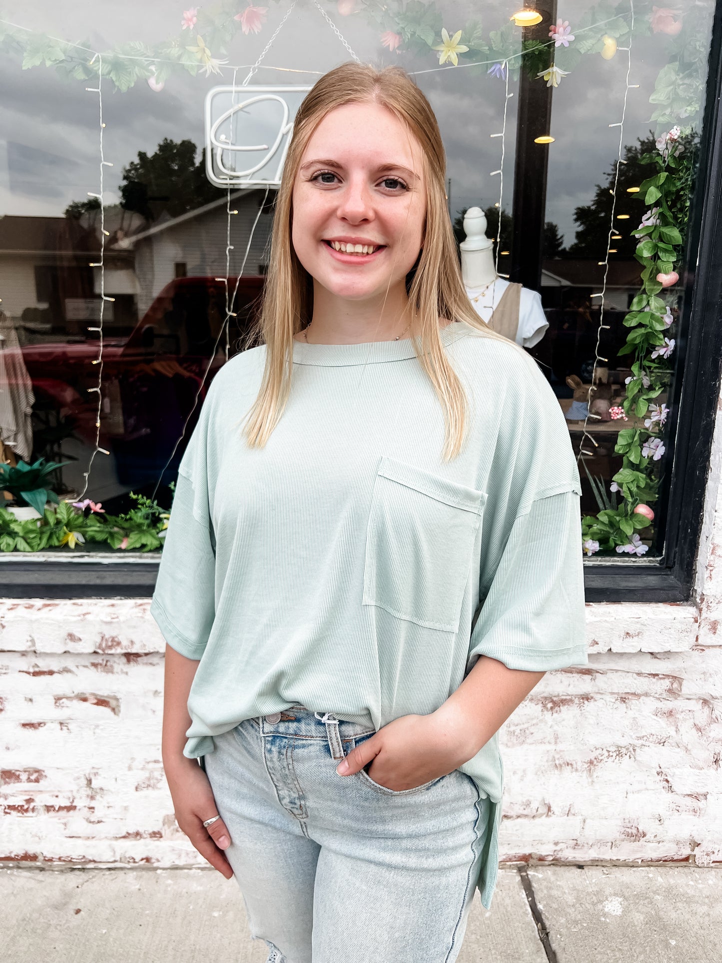 Ribbed Relaxed Bf Shirt
