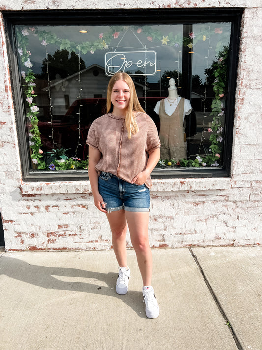 Washed Waffle Short Sleeve