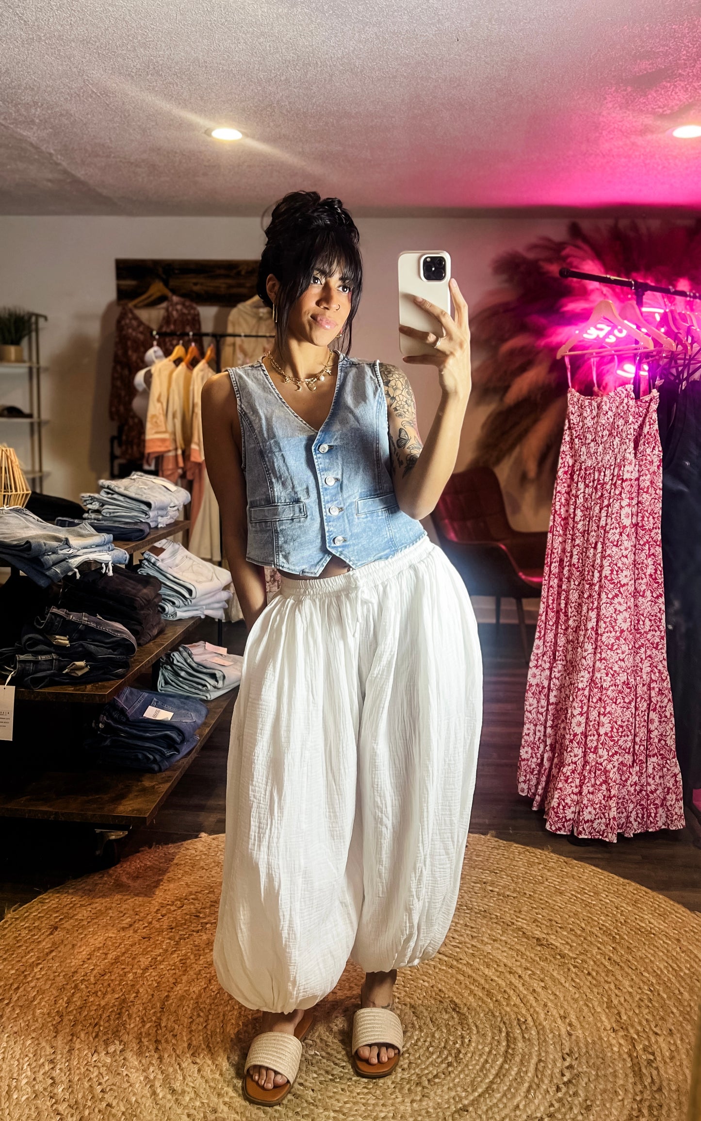 Wide Baggy Gauze Pants
