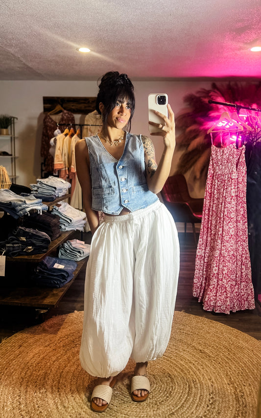 Wide Baggy Gauze Pants