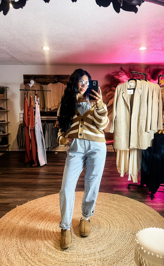 Stripe Button Sweater