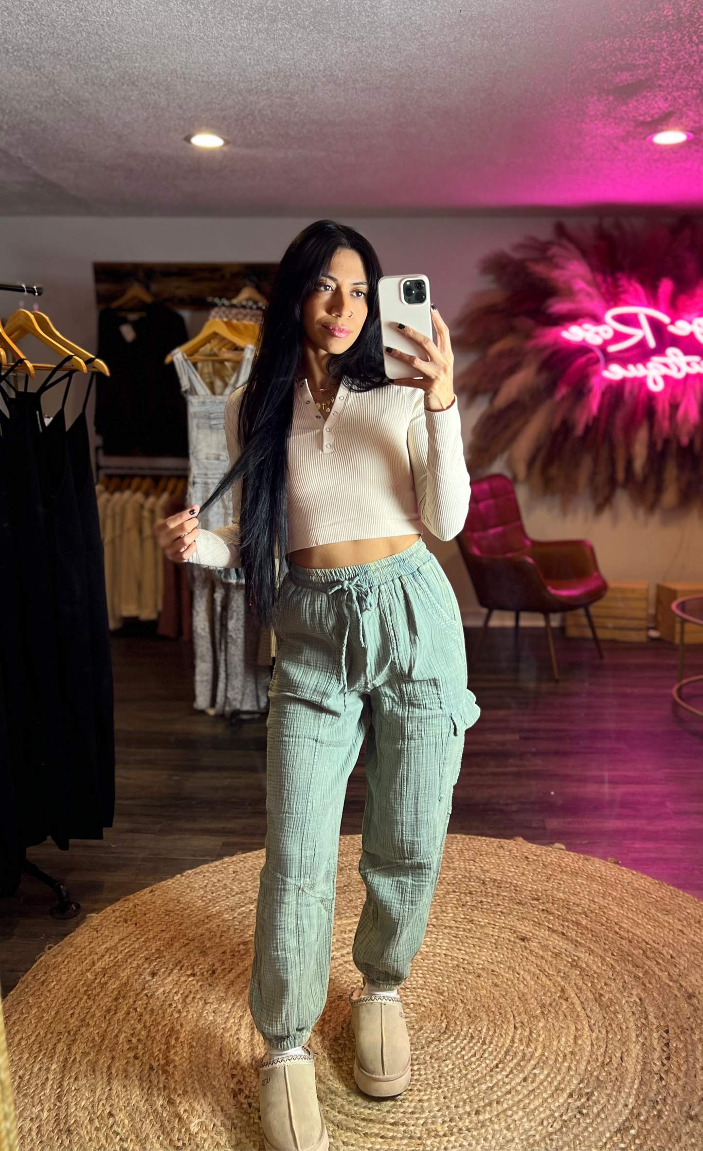 Gauze Cargo Pants