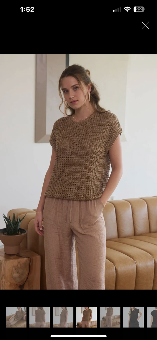 Crochet Knit Sweater Top
