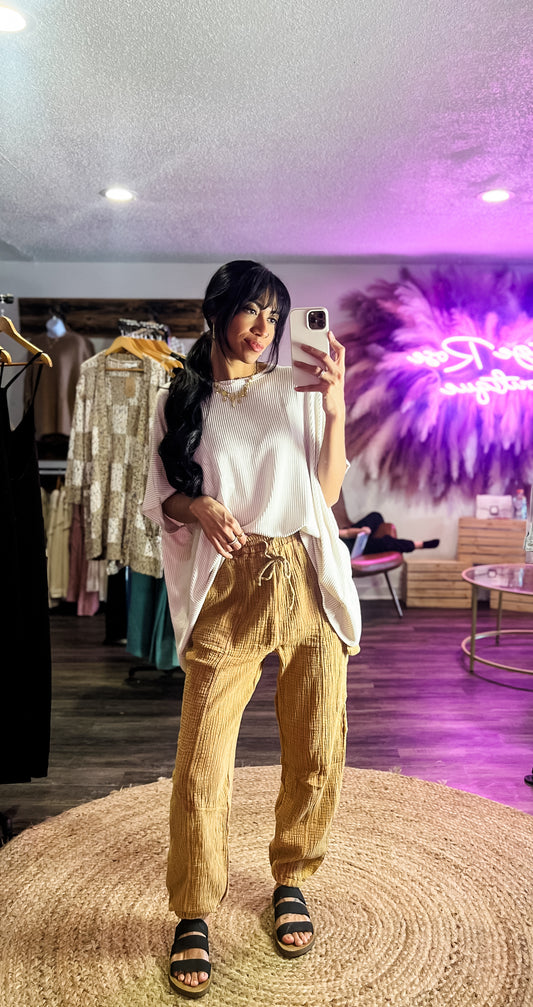 PLUS Oversized Corded Rib Short Sleeve