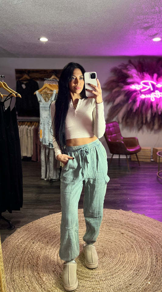 Gauze Cargo Pants