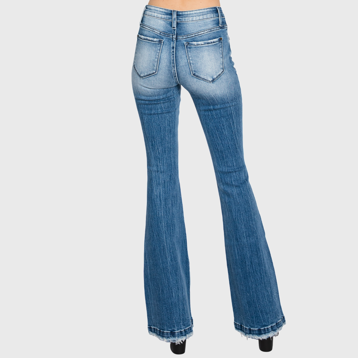 T929MF (OPEN PACK) DISTRESSED MID RISE STRETCH FLARE